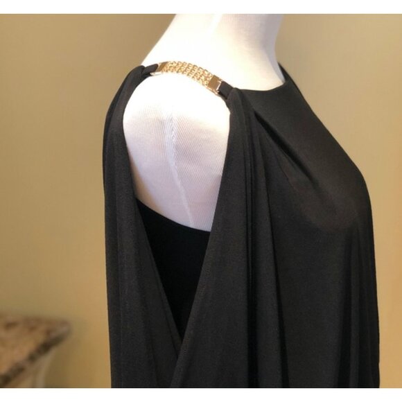 Boston Proper Black Dolman Cold Shoulder Dressy Top Blouse Shirt Evening Size XS - Picture 3 of 11